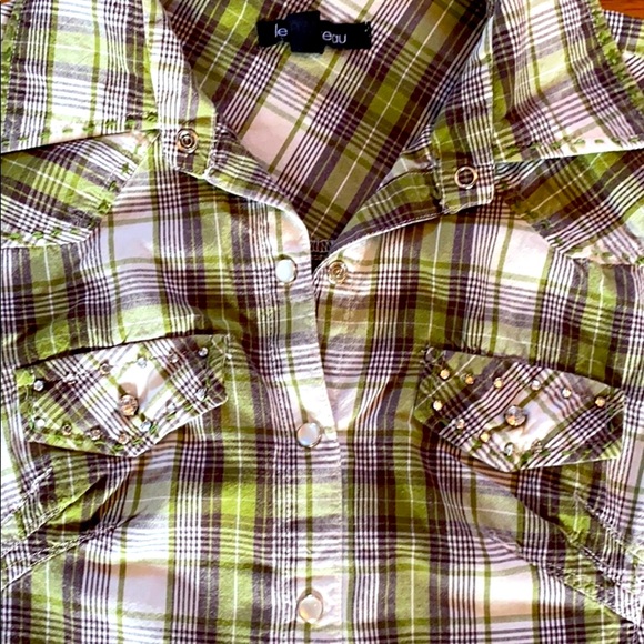 Le Chateau Rhinestone Western Shirt XS - Picture 4 of 6